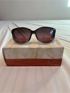 Maui Jim Brown to Teal Gradient Women's Sunglasses